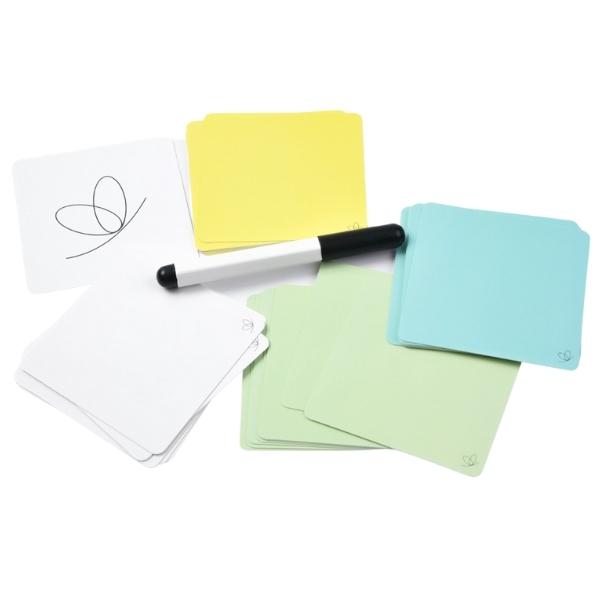 Nodzēšamas kartītes ar flomasteru